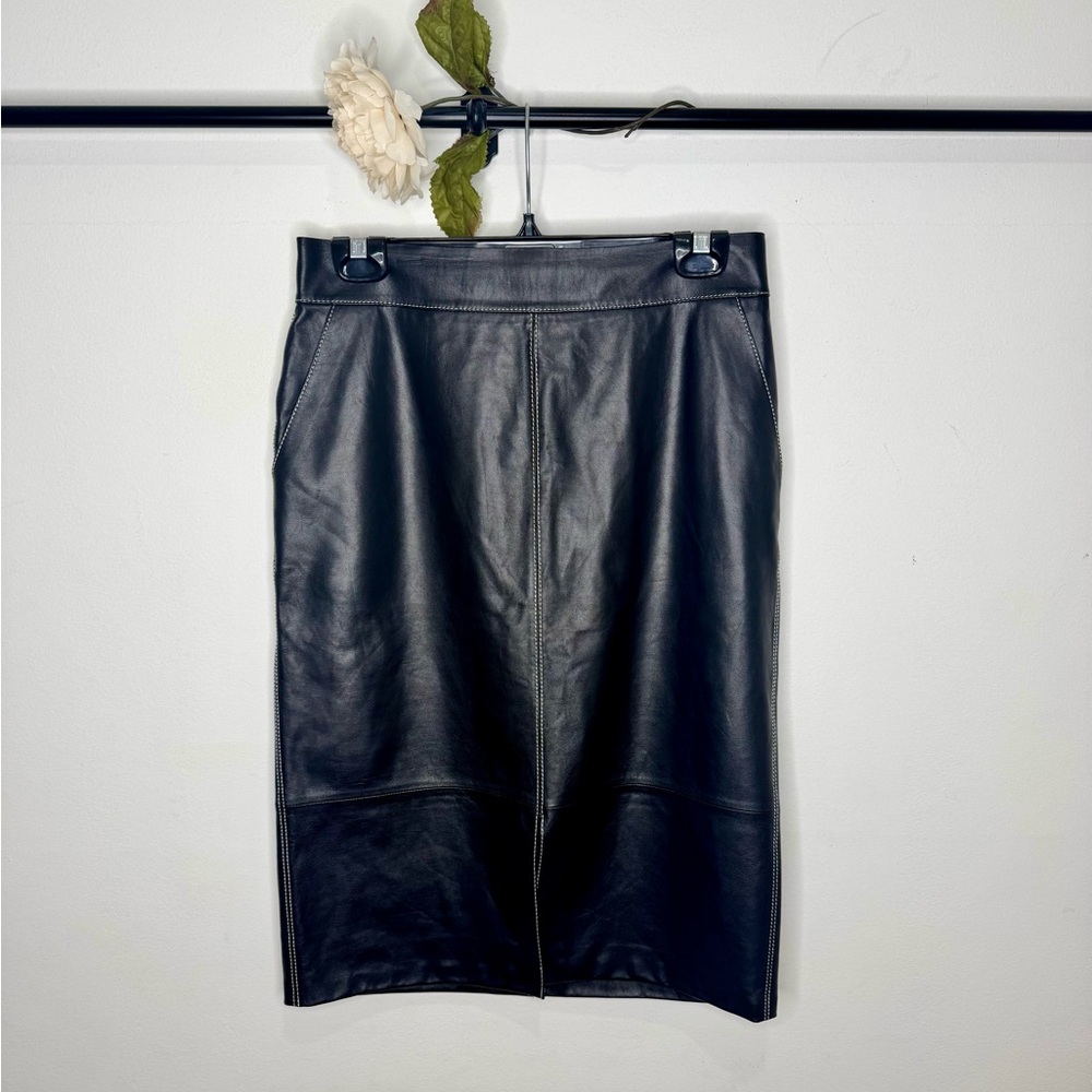 Lafayette 148 Napa Leather Pencil Skirt